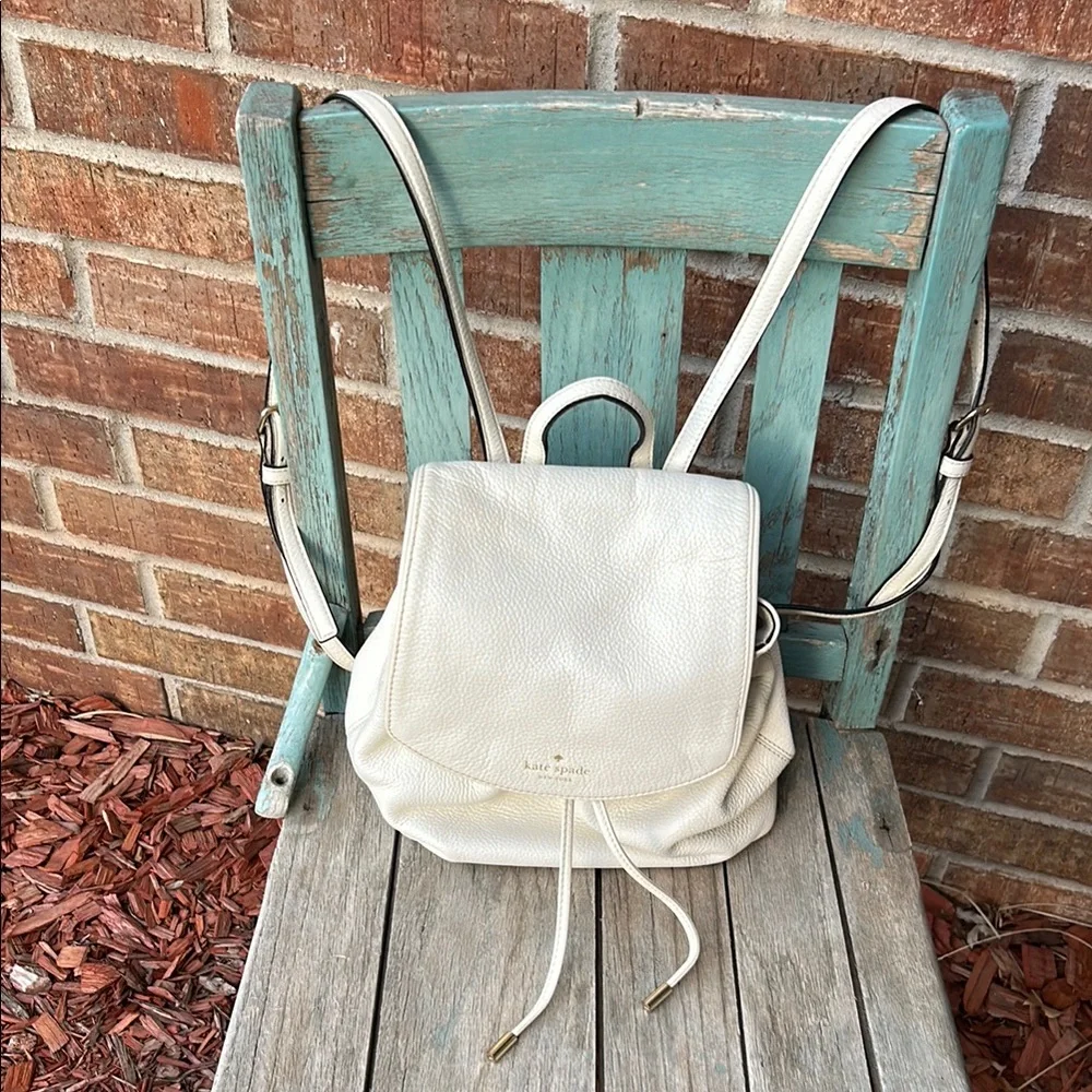Kate Spade Cream Backpack with Drawstring Closure - Picture 2 of 16